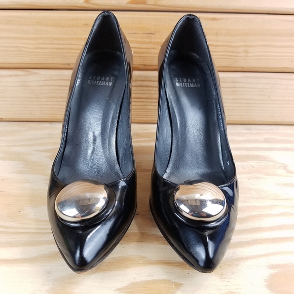 Stuart Weitzman 6.5 US Slip on Leather Stiletto High Heels Pumps - Picture 2 of 11